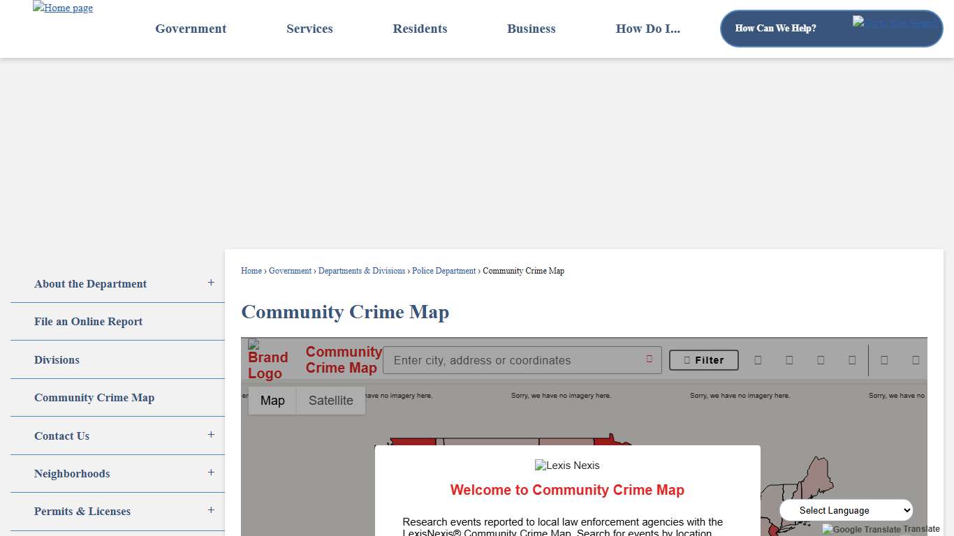 Community Crime Map Napa, CA